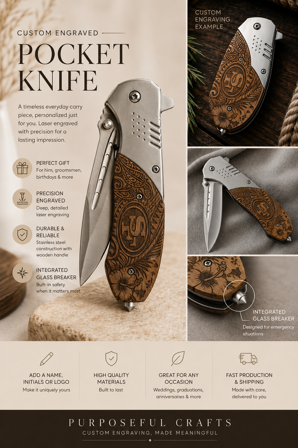Custom Engraved Pocket Knife